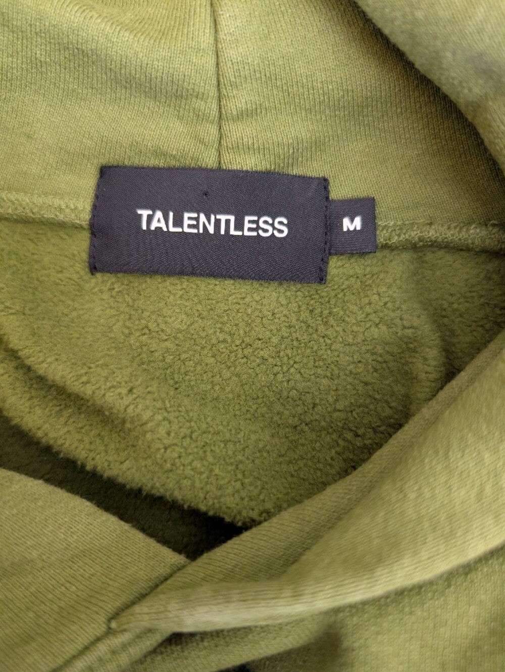 Talentless Mens Medium Green Hoodie 100% Cotton Streetwear Loungewear Athletic - Picture 5 of 6